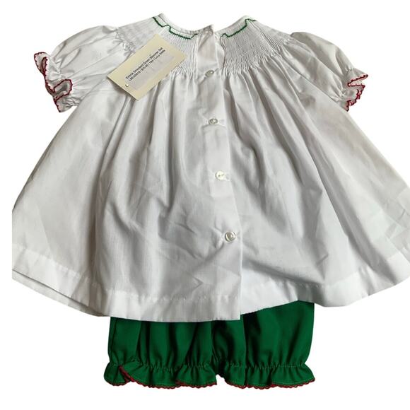 Lulu Bebe Emma Smocked Green Bloomer Set size 18mo - Picture 3 of 3